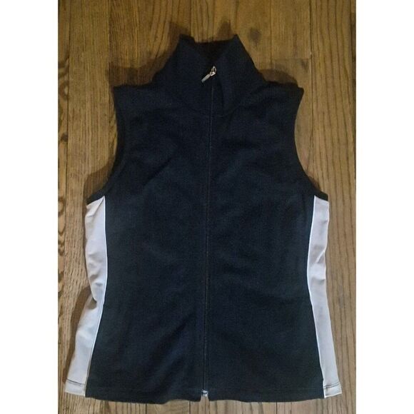 Geoffrey Beene SPORT Stretch Full Zip Athletic Black Vest  Womens Size Medium - Picture 1 of 3